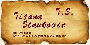 Tijana Slavković vizit kartica